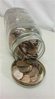 Jar Of Unsearched One Cent Coins