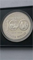 Canada Winnipeg Silver Dollar 1874-1974 Nice