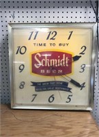 Schmidt Beer Light & Clock