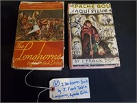 2 old books J Frank Dobie LONGHORNS Apache Gold