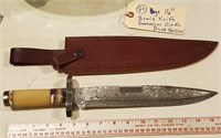 Huge 16" bowie knife damascus steel blade & sheath