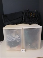 Double drawer plastic tub and purses