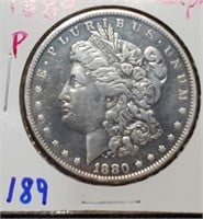 1880 P US Morgan silver dollar Philadelphia XF