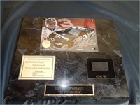 Certified DALE EARNHARDT Tire piece on Plaque #1