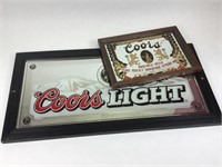 2 Vintage Coors Framed Mirrors