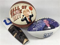 Autographed Basketball Dick Vitale Colts Football