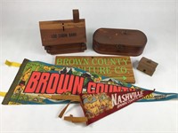 6 Wooden Brown County Souvenirs & Pendants