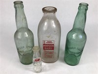 4 VTG Bottles Hoosier Dairy Hoosier Cream +