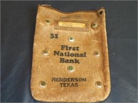 Antique Leather bank deposit bag Henderson TX