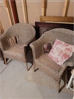 set of wicker chairs