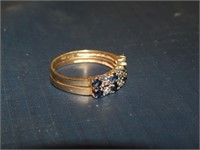 10K Gold marked Ring with Pretty Stones 2.4 Grams