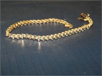 10K Gold Marked Bracelet w/ stones 5.8 Grams