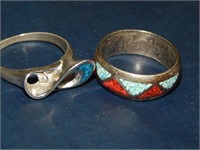 Pair of Native American (Zuni) Silver Rings