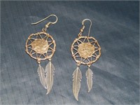 925 marked Native American style earrings