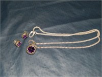 925 Marked matching Necklace & Earrings