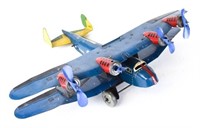 Marx Toys Tin Litho Wind-Up Airplane U.S. Mail TWA