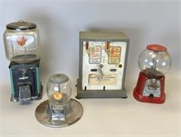 Group of 4 Vintage Gum Ball Machines