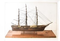 Wooden Three-Masted Tall Ship Model