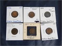 6 Nice Indian Head Cents