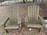 Pair of Wooden Adirondack chairs
