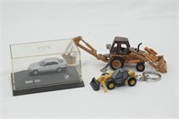 BMW 325 CAR , KOMATSU KEY CHAIN, CASE BACKHOE