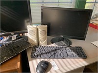 3 Computer Monitors & 2 Keyboards