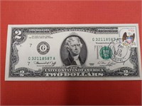 1976 Stamped $2 first day US paper money