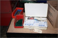 box lot first aid kit, trays , etc