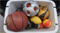 Large Lot of Balls in Bin-Basketball, Nerf & more