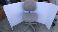 Adj. Rolling Desk Chair-fabric-Good Condition