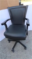 Adj Desk Chair w/Wood Arms(worn)