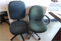 2 Office Chairs-Swivels, on Wheels(as is)