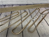 New LOT of 10 - Men's Brass Chain Necklaces 24"