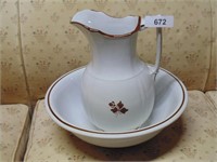 Royal Ironstone England Wash Bowl & Pitcher