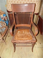 Spoke Back Wooden Arm Chair