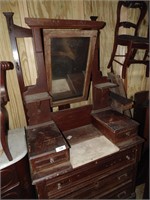 Victorian Era Inlay Marble Dresser