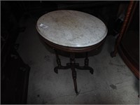 Oval Marble Top Accent Table