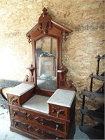 Antique Victorian Marble Top Dresser w/ Mirror