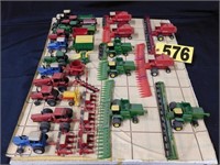 (38) small scale metal and plastic farm toys