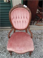 Pink Victorian Chair - Damaged on Arm