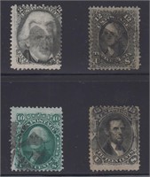US Stamps #87, 96, 97, 98 Used Classics CV $955