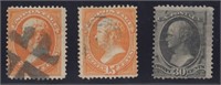 US Stamps #152, 163, 165 Used Large Bankno CV $495
