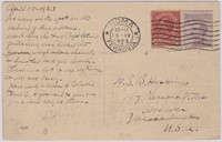 Italy Stamps #106 Used on Postcard, 1923 CV $180