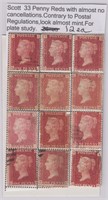 Great Britain Stamps #33 x24 very light to no canc
