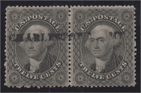 US Stamps #36 Used Pair with Charlestown, MD
