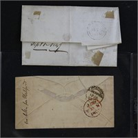 US Stamps 3 Stampless Letters to Scotland