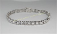 14K White gold zirconia bracelet, 12 grams, 7"