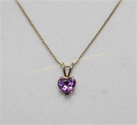 Sterling silver gold plated heart pendant & chain