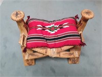 VINTAGE CAMEL SADDLE WOODEN WITH CUSHION