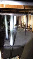 12- high top tables: 42” tall, IN CRAWL SPACE